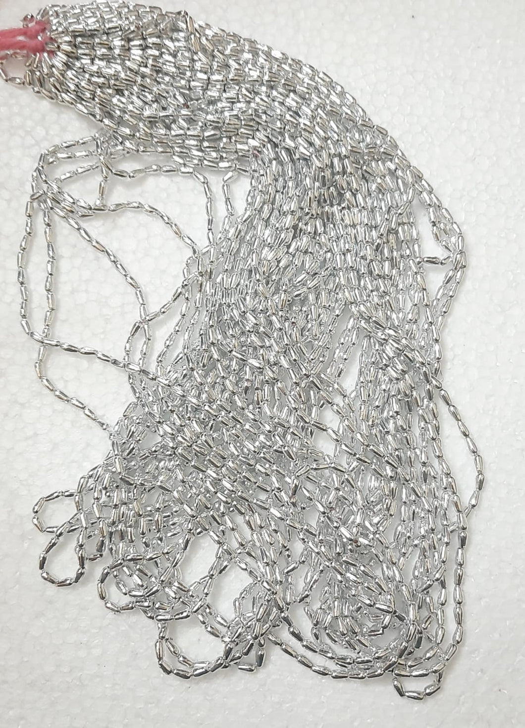 Rice Beads 5 mm  Silver Plastic - 10 Grams