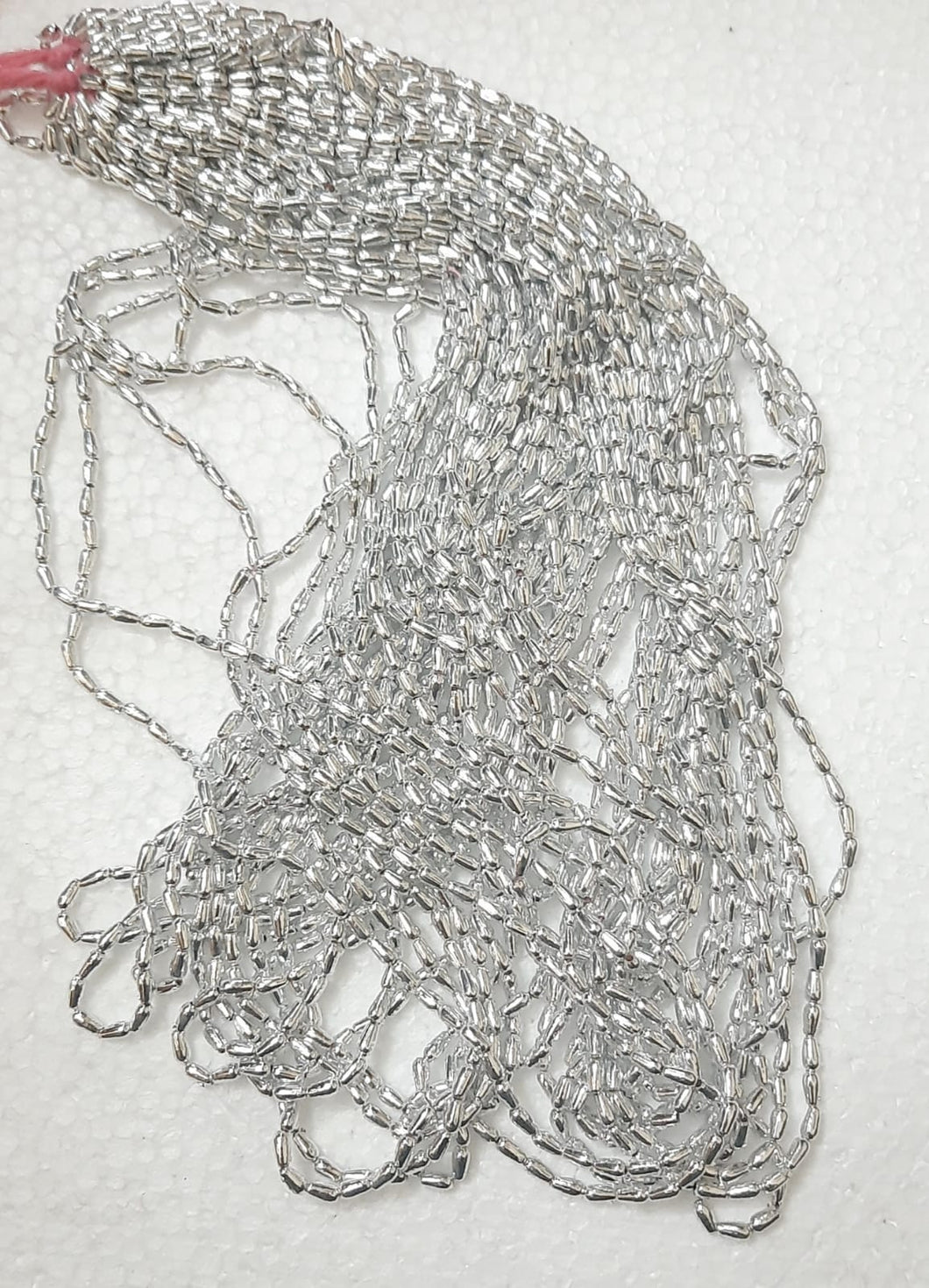 5 mm  Silver Plastic Rice Beads-10 Grams