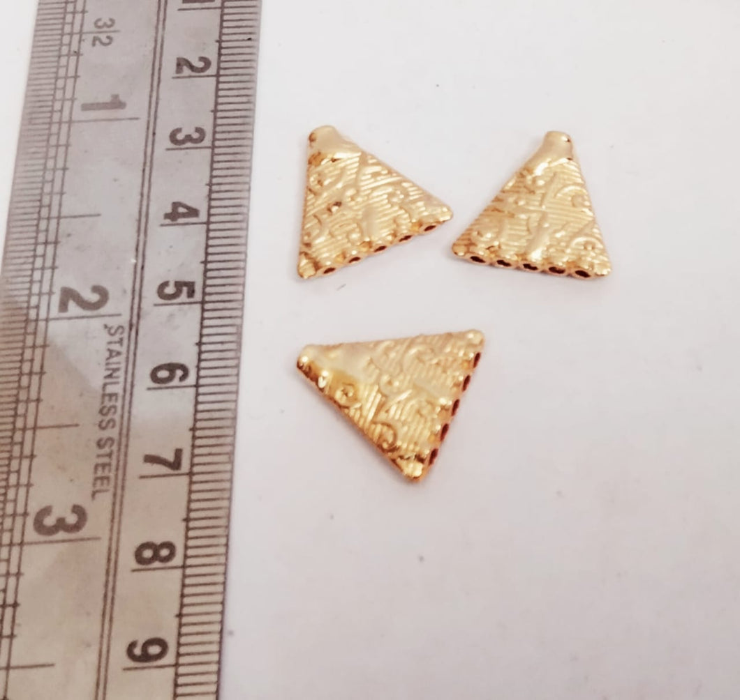 5 Hole Triangle connectors - 1Pair( Micro plated  Gold )