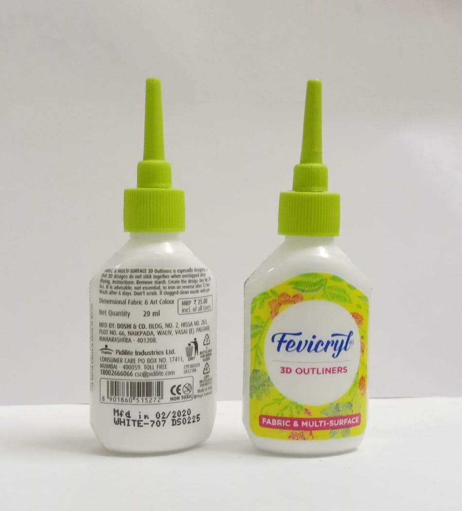 Fevicryl 3D Outliners - White Fabric Glue & Adhesives