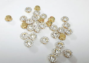 Kundan coloured Stone Batch -White With White stone -6mm